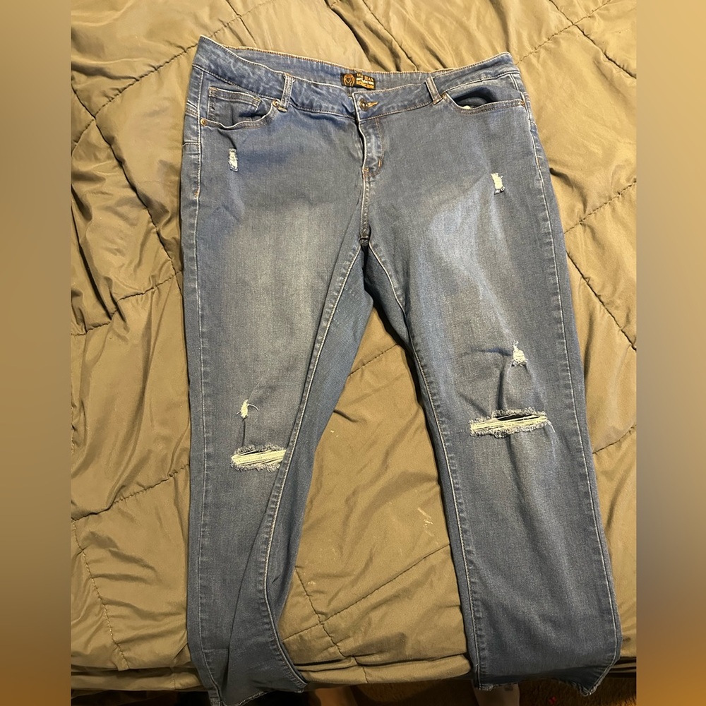 Butt I Love You Jeans Stretch Denim 20W Distressed Skinny Jeans